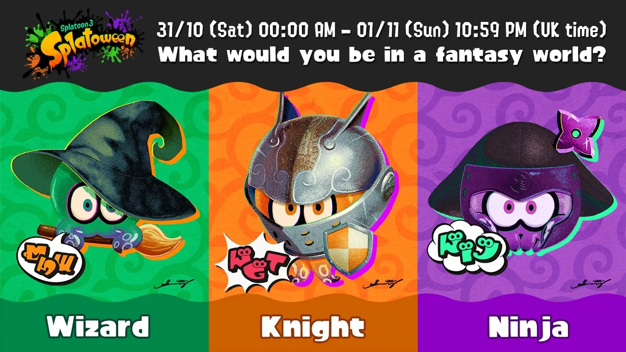 رویداد هالووین Splatoon 3 رسماً معرفی شد؛ تقابل Wizard، Knight و Ninja در Splatoween 2026!