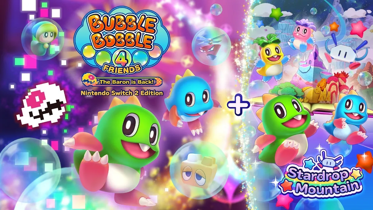 بازی جذاب Bubble Bobble 4 Friends: The Baron is Back با نسخه Nintendo Switch 2 و محتو‌ای Stardrop Mountain رونمایی شد!