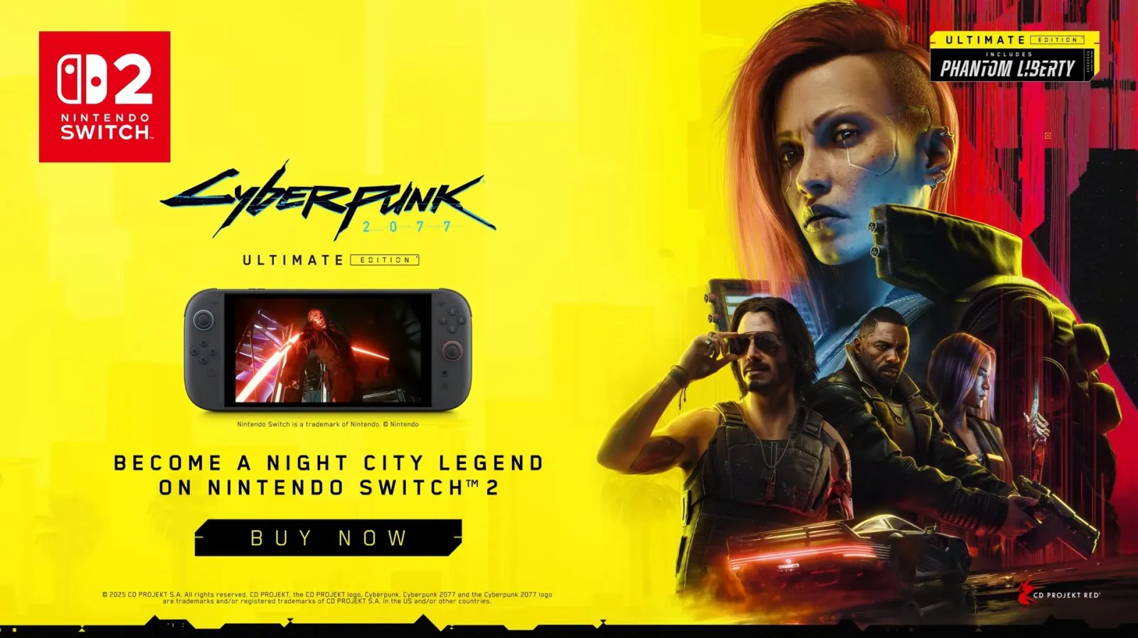 رضایت فوق‌العاده CD Projekt Red از فروش Cyberpunk 2077 روی نینتندو سوییچ ۲