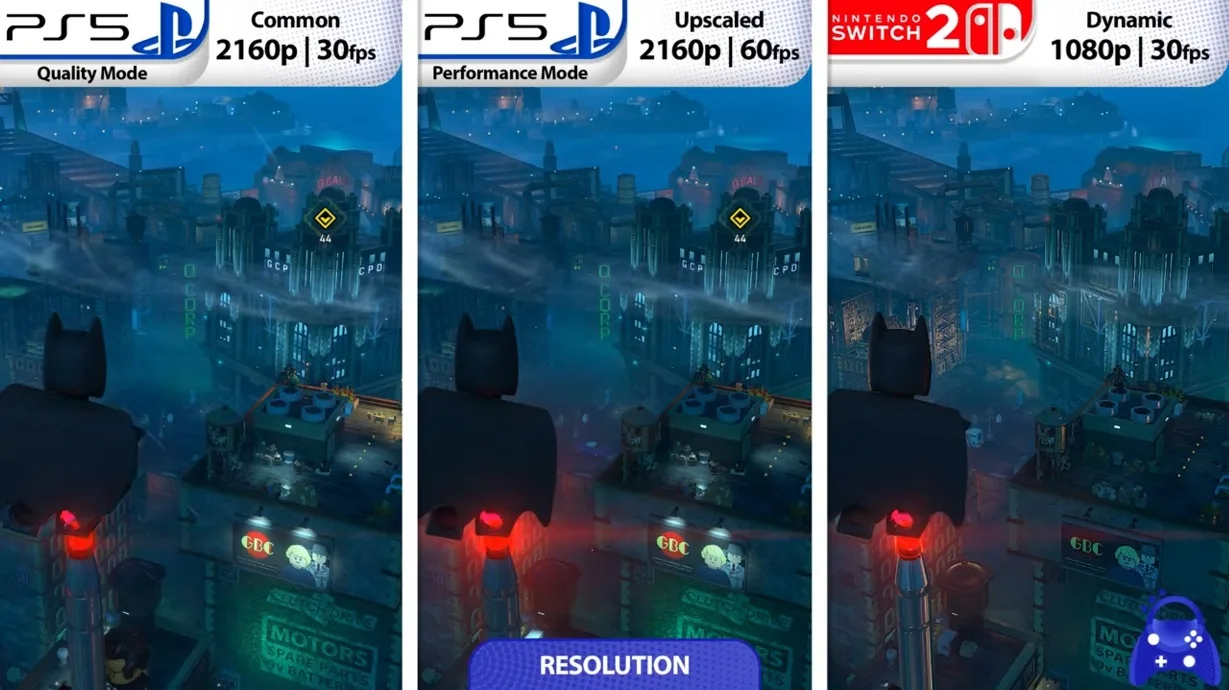 مقایسه گرافیکی خیره‌کننده LEGO Batman: Legacy of the Dark Knight روی Nintendo Switch 2 در برابر PS5