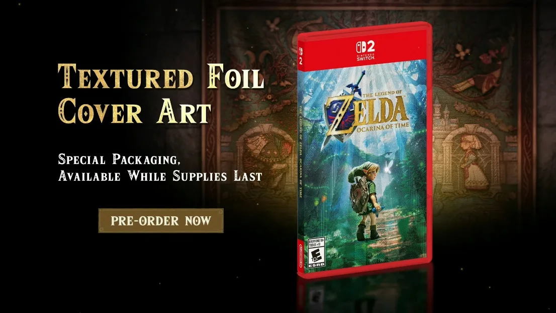 Zelda: Ocarina of Time pre-order bonus textured foil cover art
