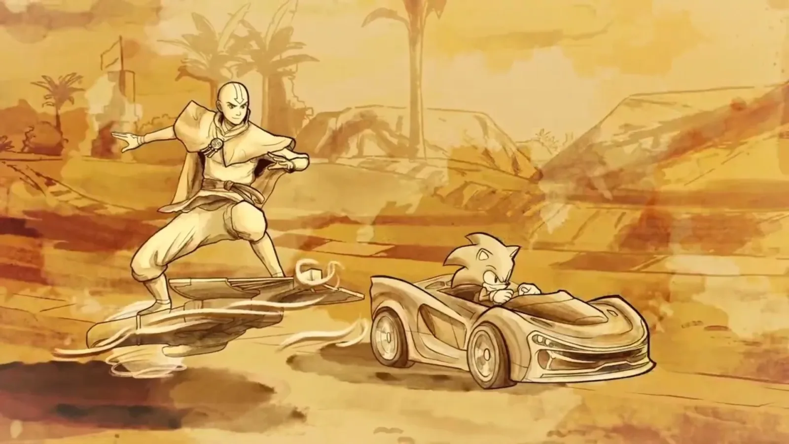 آخرین بسته‌الحاقی سال اول Sonic Racing: CrossWorlds با حضور Aang و Katara این ماه از راه می‌رسد