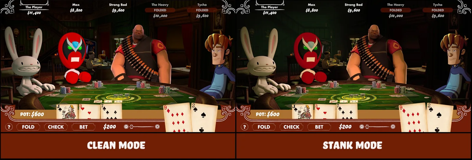 مقایسه تصویری در Poker Night at the Inventory