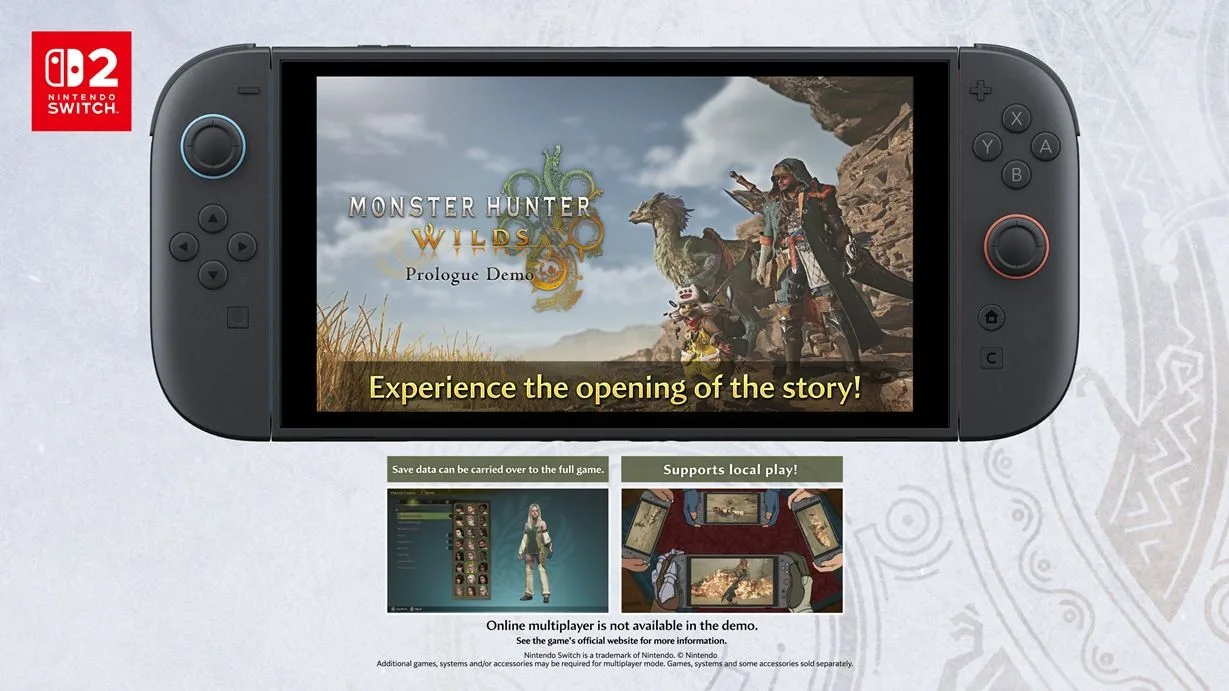 دموی بازی Monster Hunter Wilds روی Nintendo Switch 2
